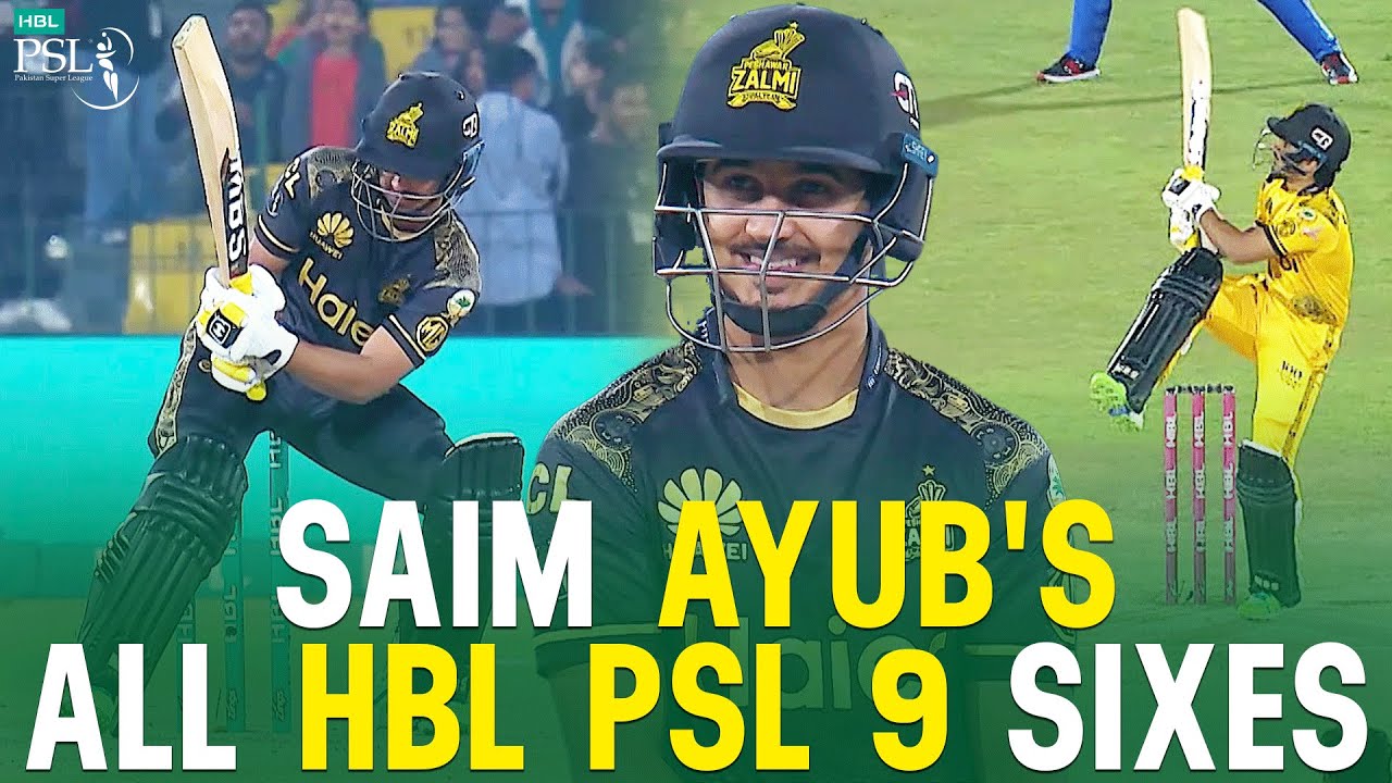 🎥 All Saim Ayub's Sixes in HBL PSL 9 | Pakistan Super League