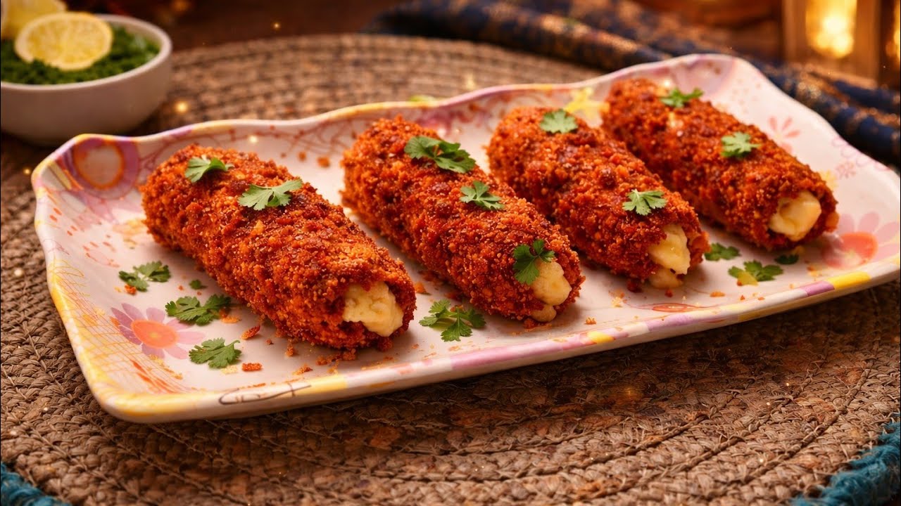 Crispy Chicken Potato Cheese Shahi Rolls – har bite creamy & full of flavor.