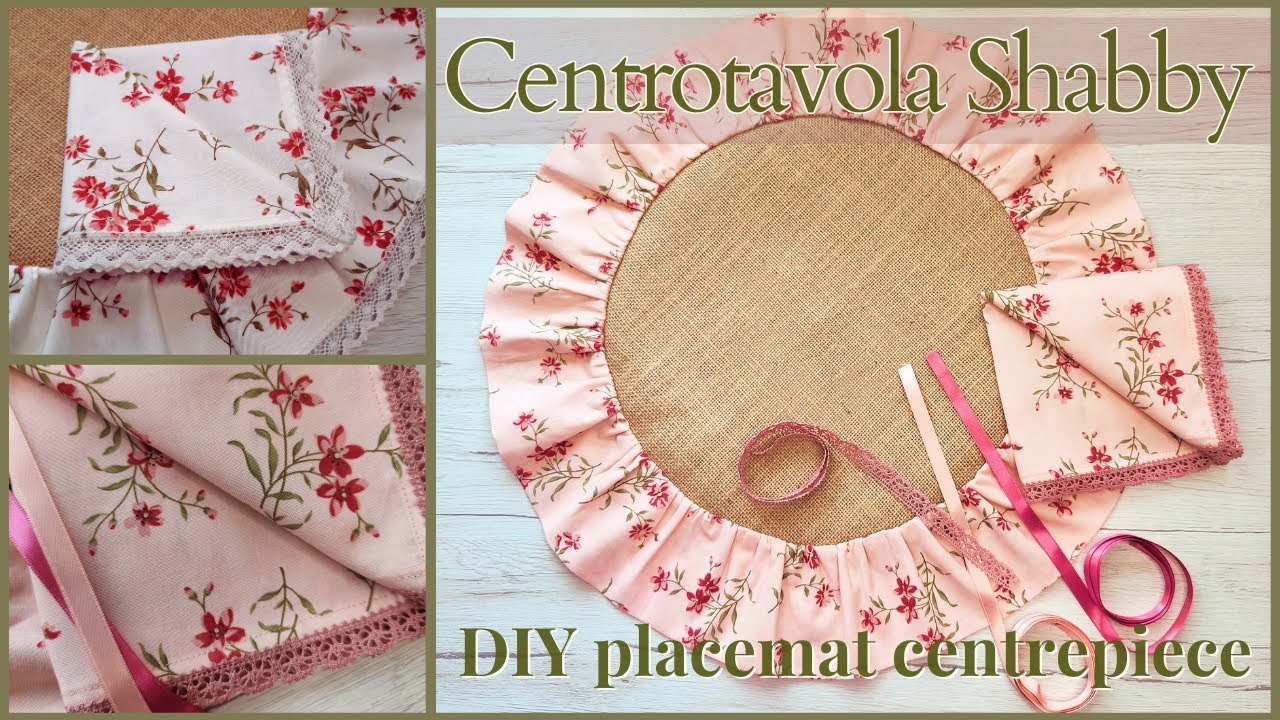Sottopiatto, tovaglietta, centrotavola + tovagliolo fai da te 🌸 Placemat + napkin DIY