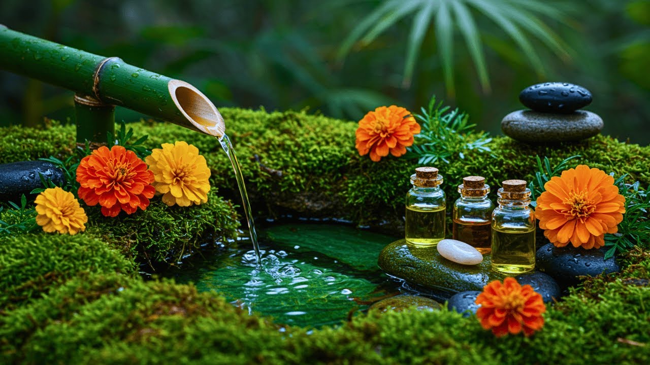 Gentle Water Flow & Piano 🍀 Beautiful Relaxation Music for Meditation, Calm & Stress Healing