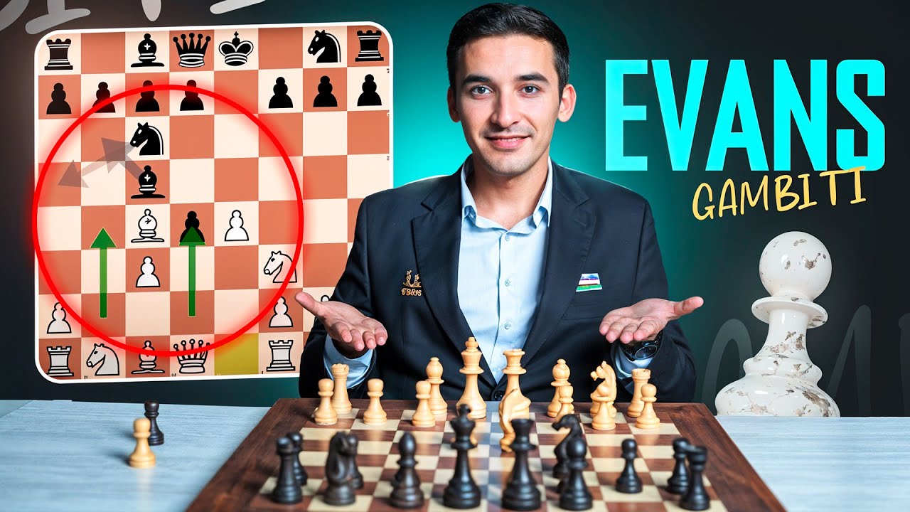 EVANS GAMBITI DEBYUTINI O'RGANAMIZ | 3-DARS DEBYUT VA GAMBIT | MUHAMMADALI ABDURAHMONOV