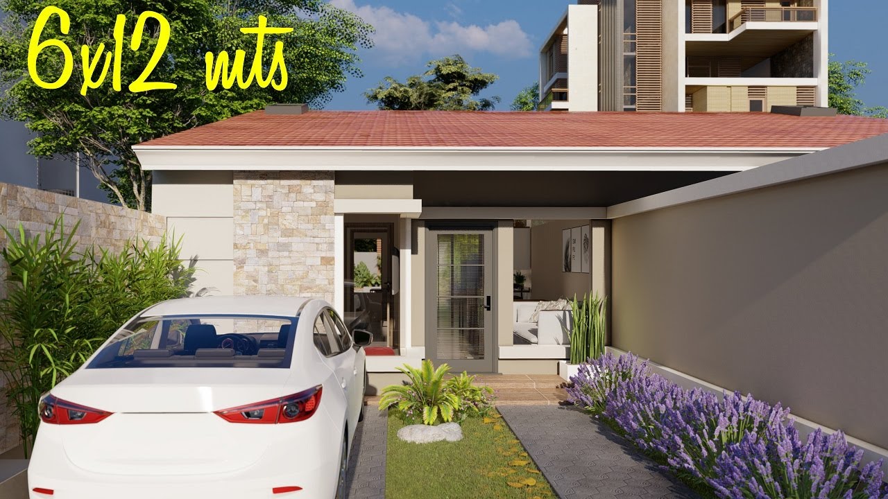Planos de casas de 2 dormitorios | Casa de 6x12 metros | Casas gemelas