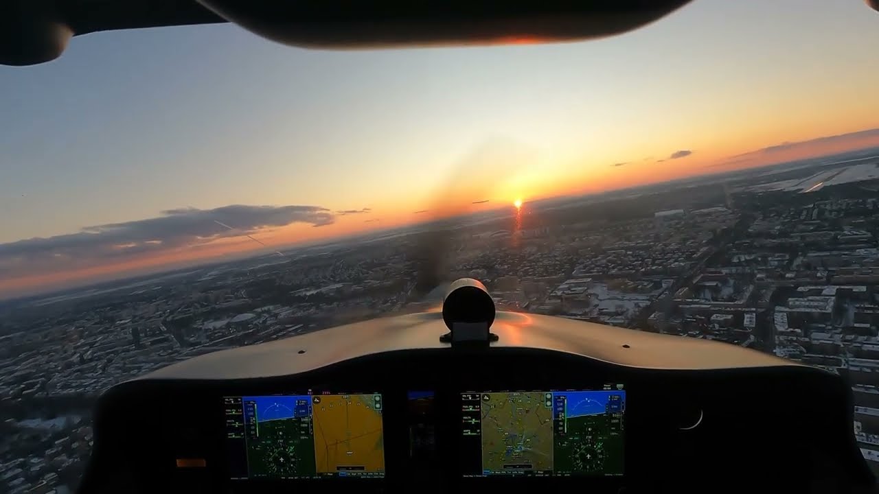 Smart Aviation Tecnam P2008JC MkII beautiful sunset first solo traffic patterns in Poznan
