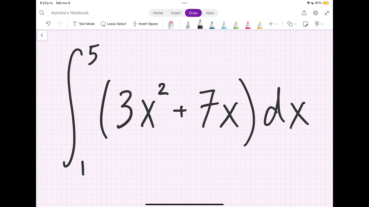 Вычислите интеграл от 1 до 5 от (3x^2+7x)dx.