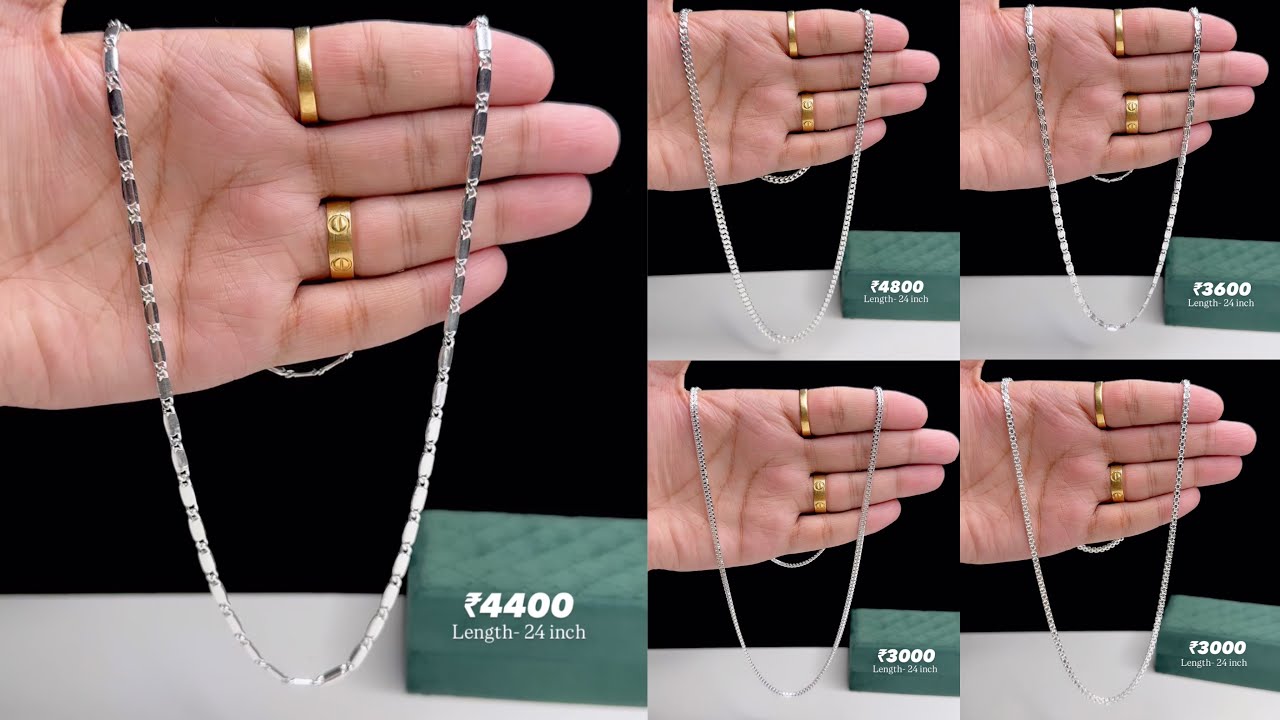 Men&rsquo;s Silver Chain with Price | Latest 92.5 Silver Chain Designs 2025