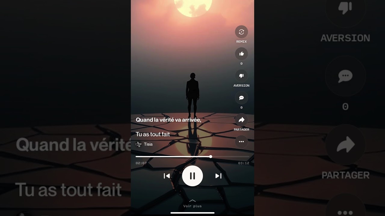 Tu as tout fait ( écrite par moi même, chant et musique par l’IA)