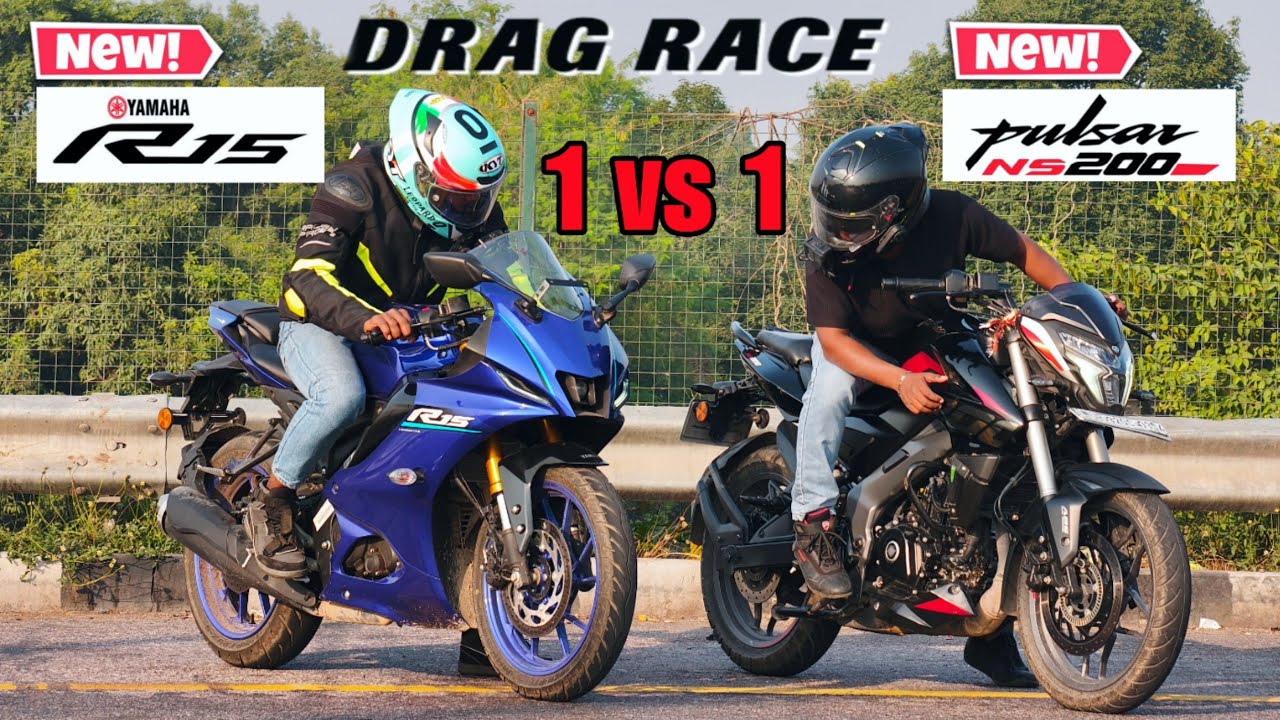New R15v4 vs New pulsar NS200. | Drag+top end race.| 1 vs 1 long battle ☠️|| winner?