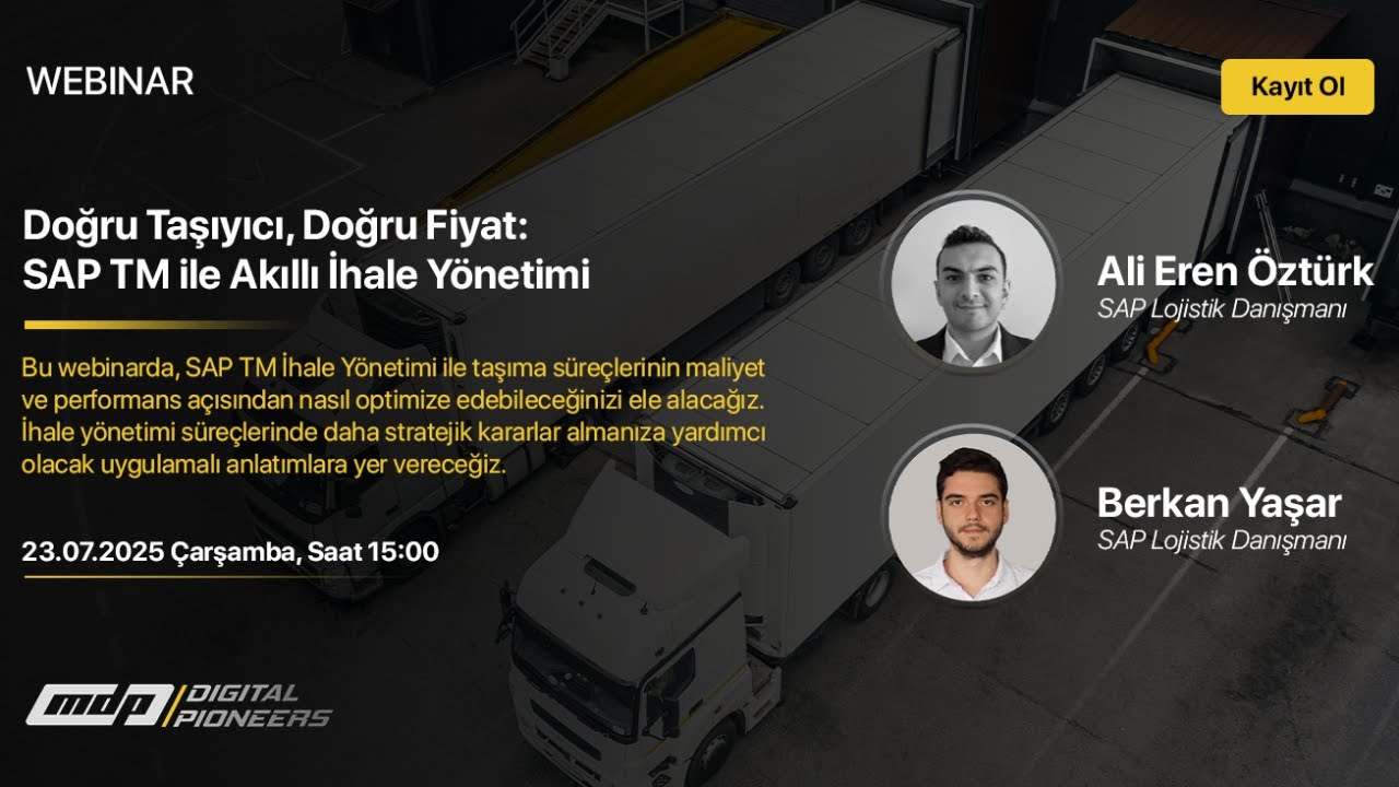 Doğru Taşıyıcı, Doğru Fiyat: SAP TM ile Akıllı İhale Yönetimi