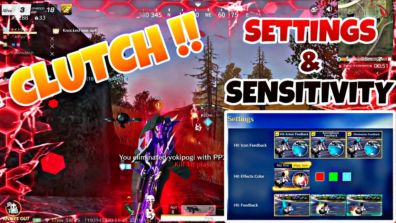 NA CLUCTH PA SA DULO !! | SETTINGS AND SENSITIVITY | (KNIVES OUT GAMEPLAY)