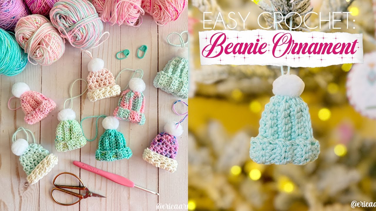 EASY CROCHET: Mini Beanie Christmas Ornament (Beginner-Friendly!)