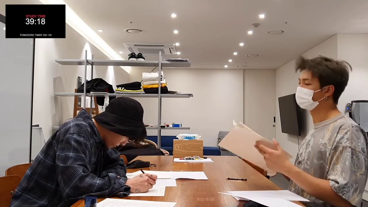 2 hours study with bts/soft bts songs/50:10 pomodoro timer[forselfuse]