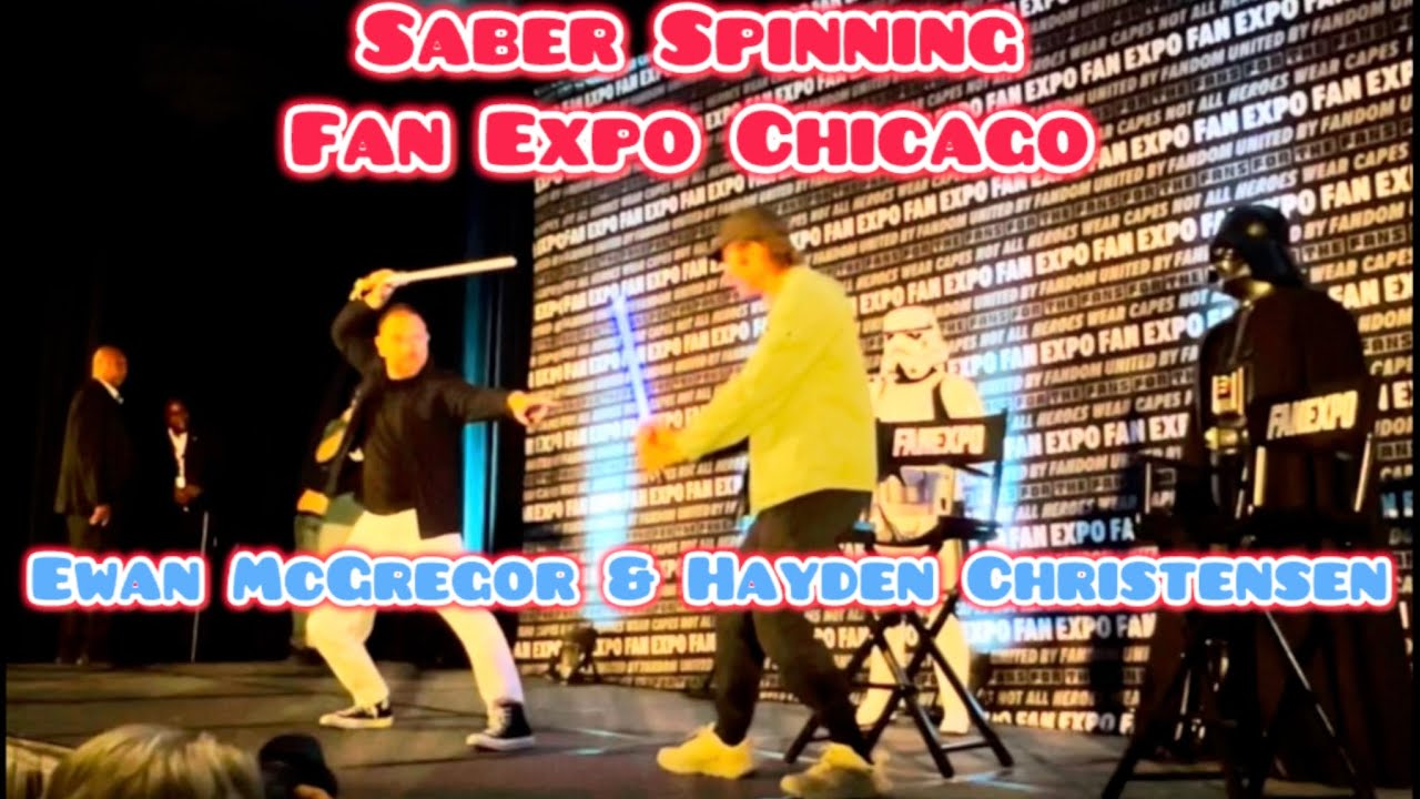 Ewan McGregor Hayden Christensen Reunite Lightsaber Spinning Fan Expo Chicago 2025 Panel  Star Wars