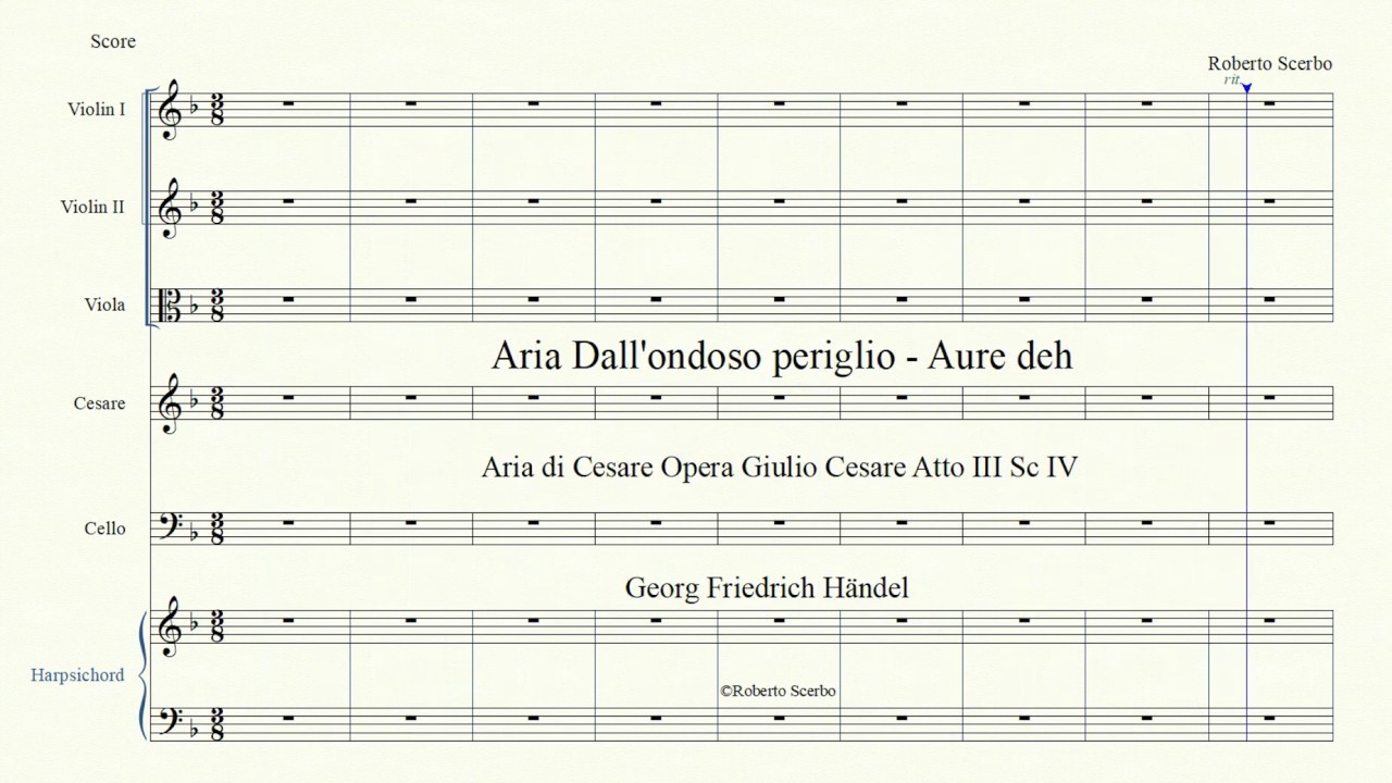 Aria Dall'ondoso periglio   Aure deh   Cesare   Giuliio Cesare HMV17 Orch version GF Händel