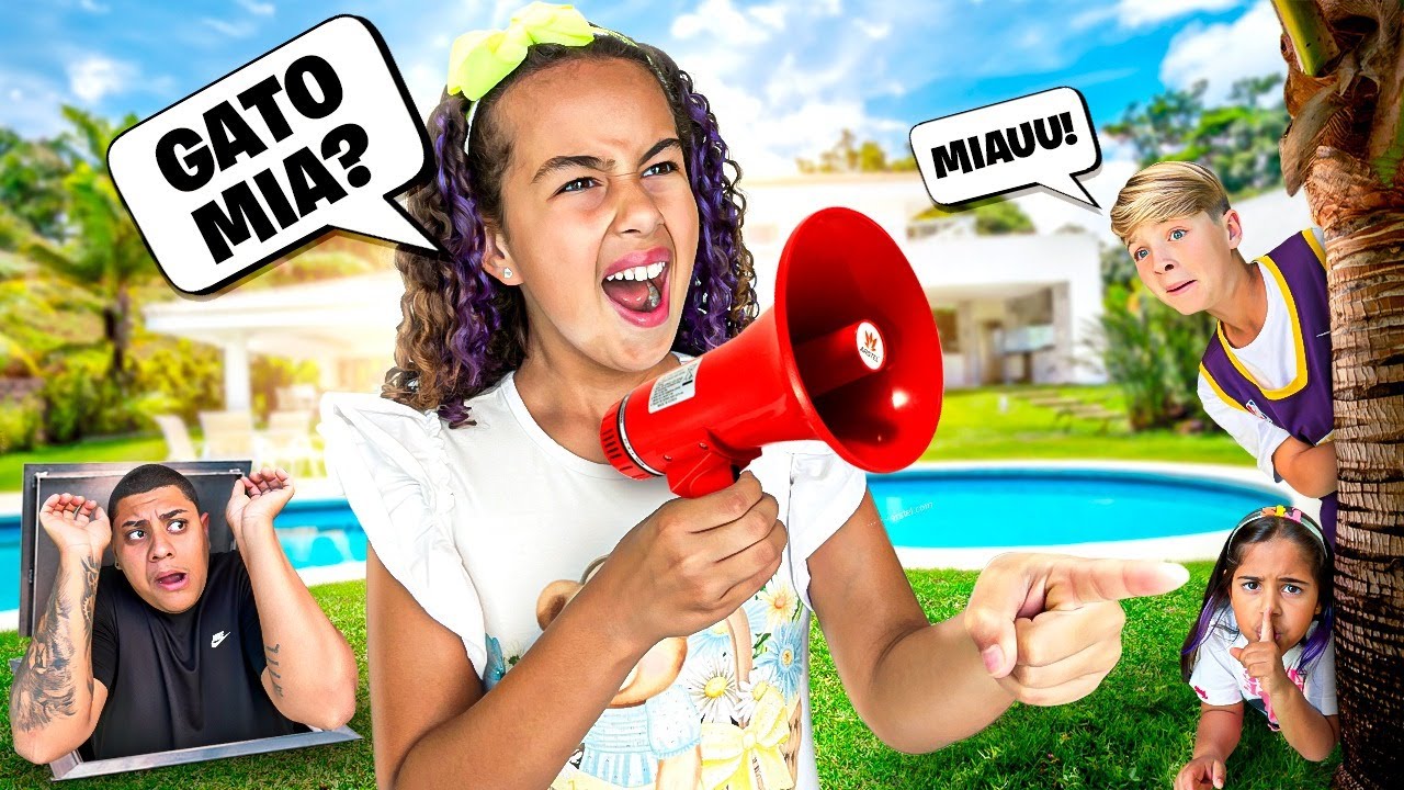 GATO MIA COM SOPHIA , SEU AMIGO E OS MORADORES DA MANSÃO