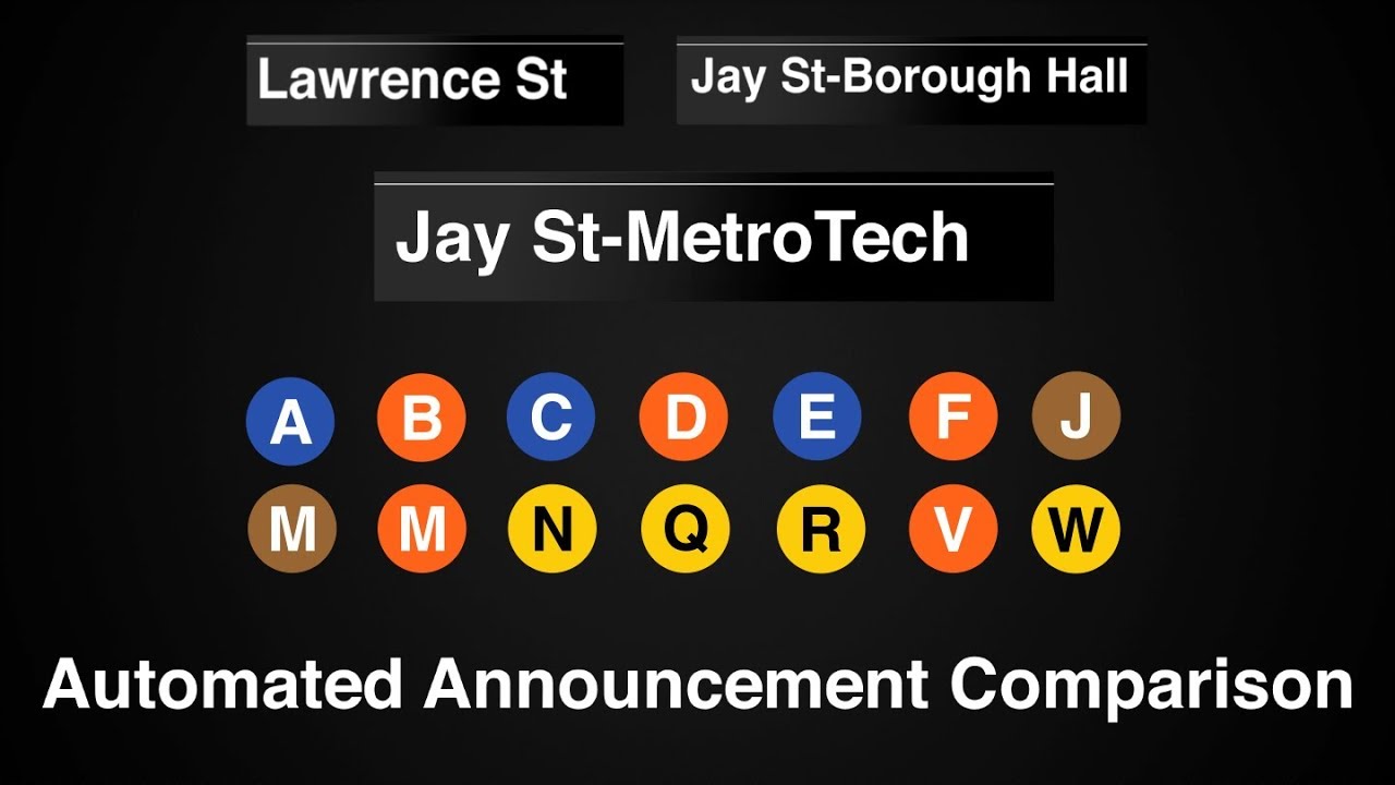ᴴᴰ Rare NYC Subway Announcements - Jay St MetroTech Station Announcement Comparison