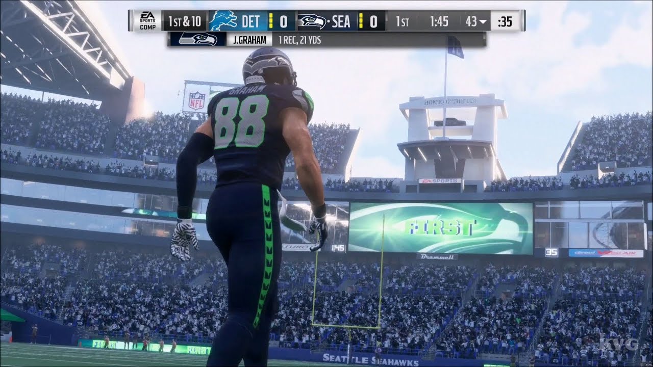 Madden NFL 18 - Seattle Seahawks vs Detroit Lions - Gameplay (HD) [1080p60FPS]