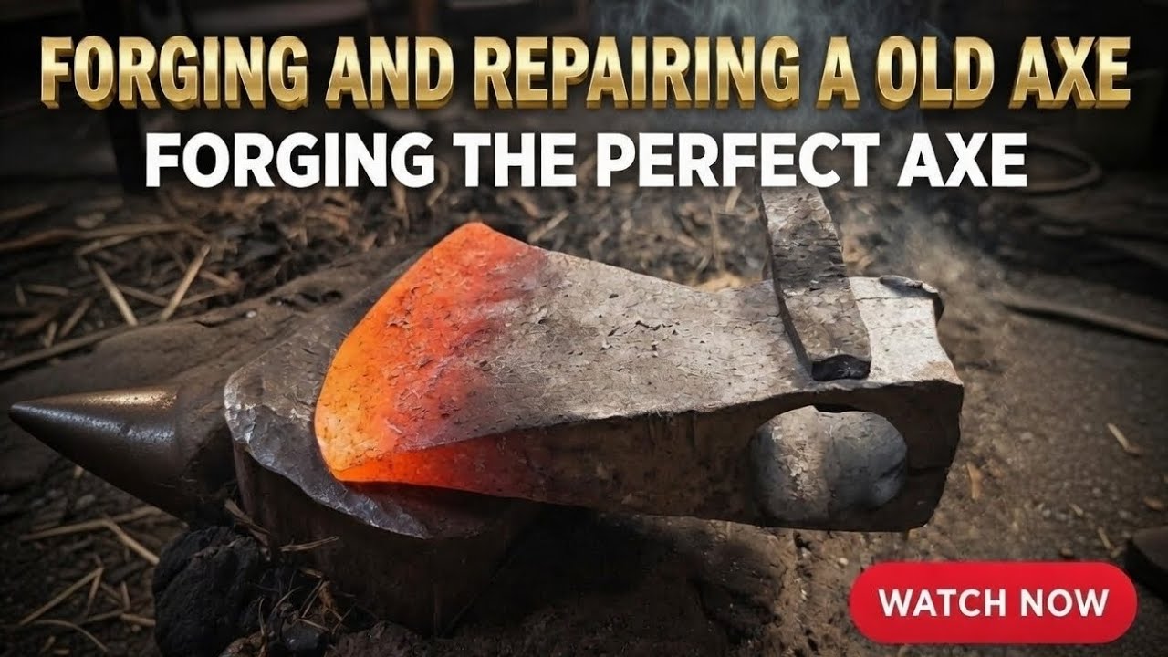 Forging and repairing an old Axe 🪓🪓😍