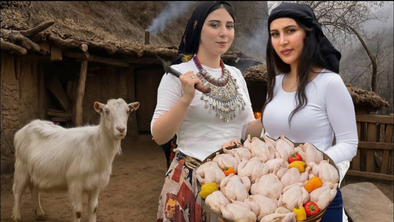 Rainy Village Day: Cow Birth & Traditional Chicken Cooking