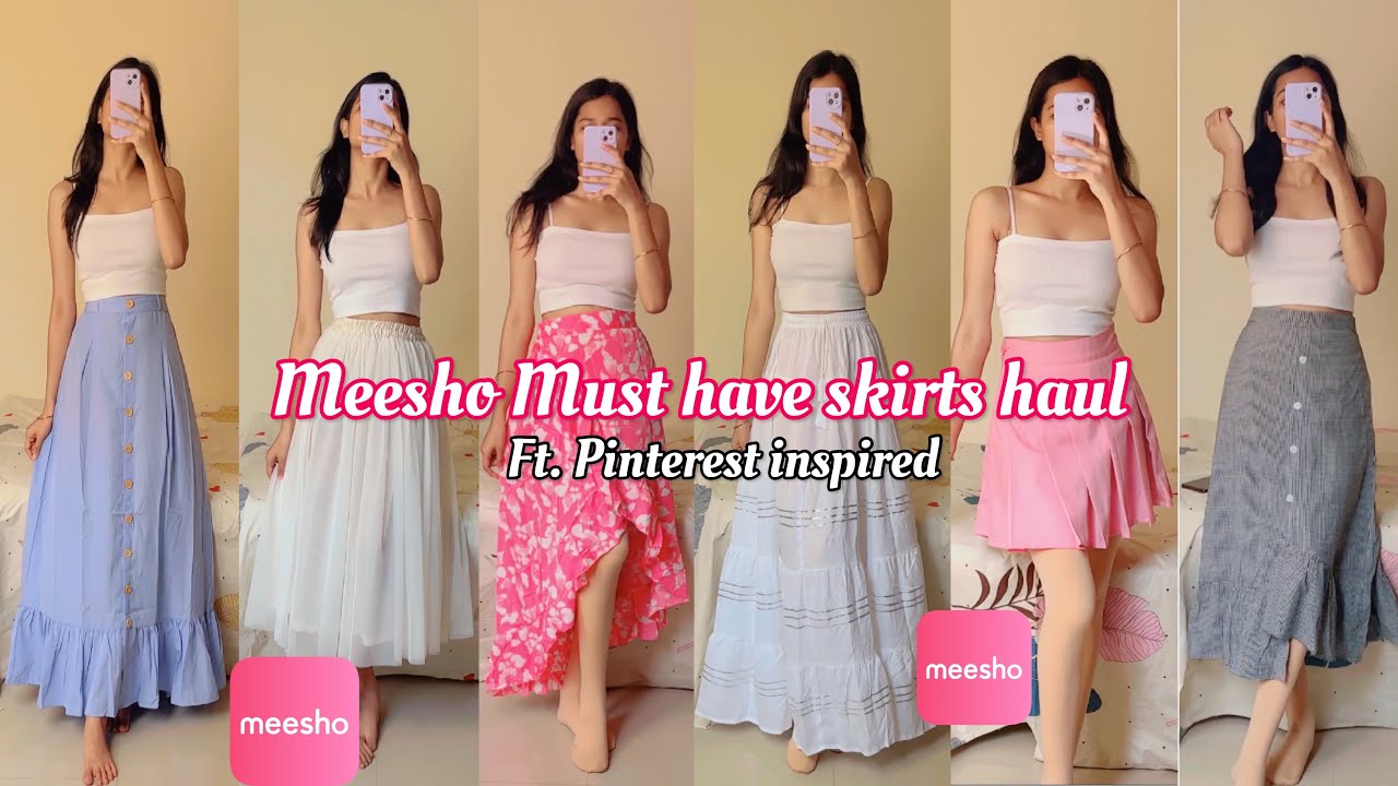 Meesho Must have Skirts Under 400! Korean Skirts Try-On! #meesho #Debasmitasahoo #skirt #trending