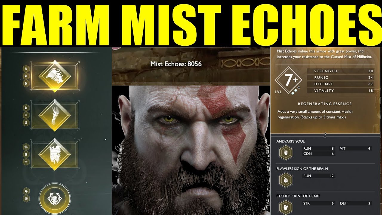 How To Get Mist Echoes Best Farming Guide (Ivaldis Workshop) Darkness & Fog  God Of War Ps4