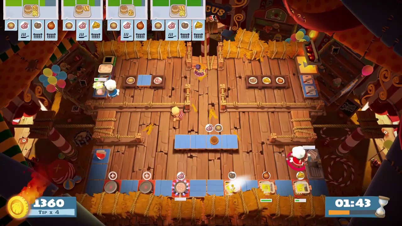 [2P] Overcooked! 2 - Carnival of Chaos 1-3 - 2544 (2 Players) 4 Stars