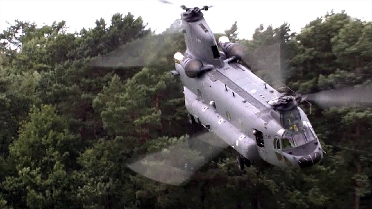 Chinook helicopter in action