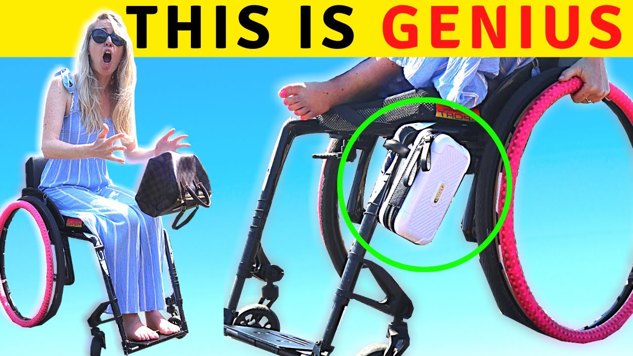 ♿️ MOBILITY AID REVIEW: Ffora chu holder & bag attachment for wheelchairs! (This is Genius)