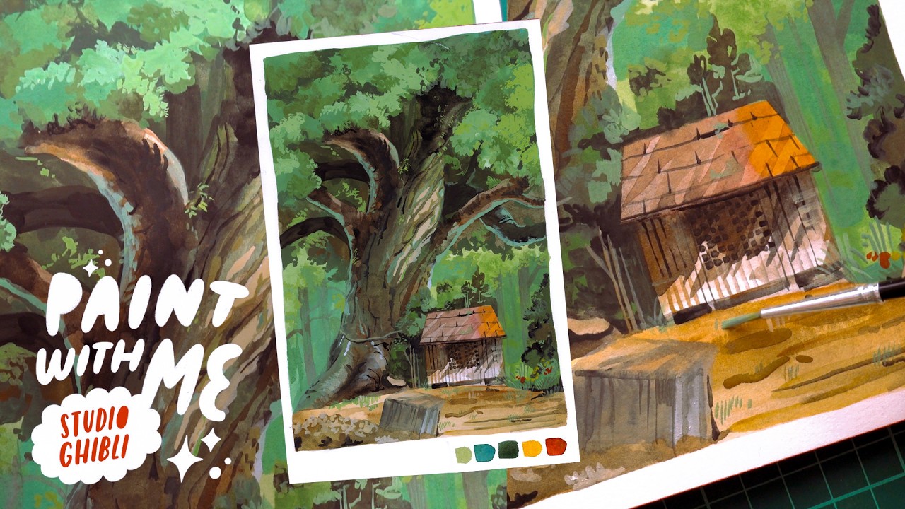 Рисуем вместе ✸ Причудливый пейзаж студии Ghibli