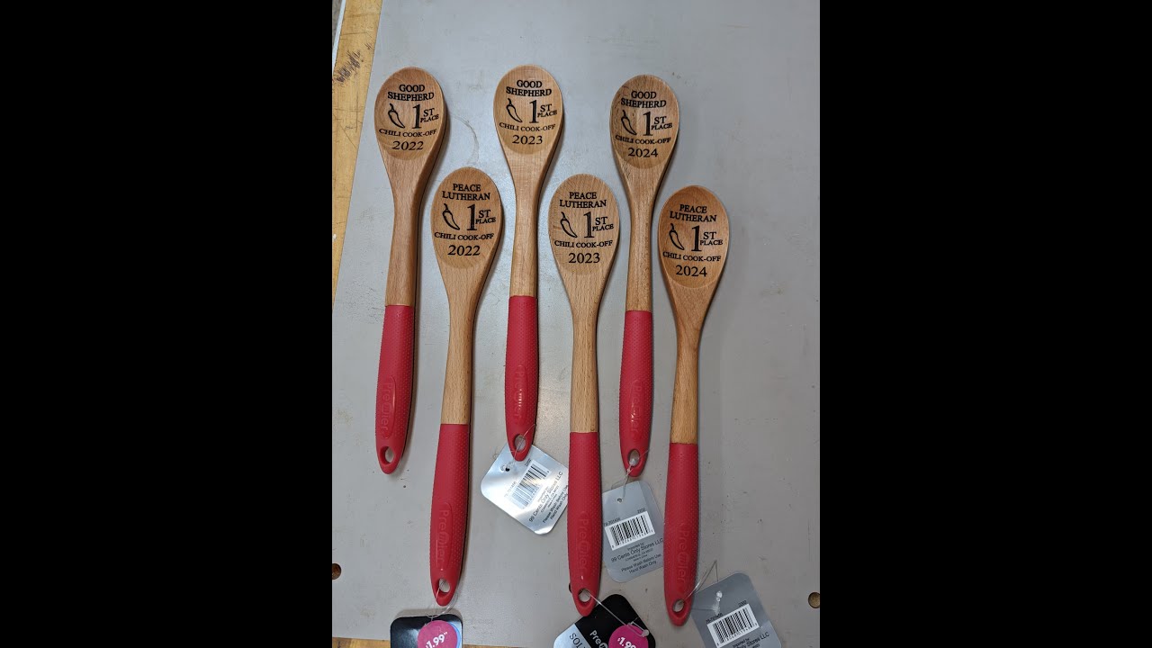 CNC Opt laser customized wooden spoons on my AVID CNC