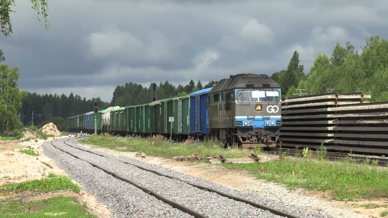 Тепловоз ТЭП70S-0229 на ст. Вягева / TEP70S-0229 at Vägeva station