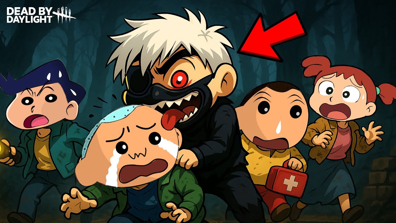 Ghoul Shinchan Eating His Friends In DBD 😰🩸 | Shinchan Playing Dead By Daylight | Funny Game 😂