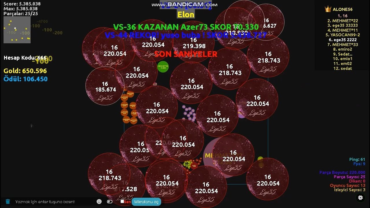 #AgarVS | Ortaya karışık harika videolar (VS-EKP&VS-FFA&VS-TURNUVA) #agarz #agario