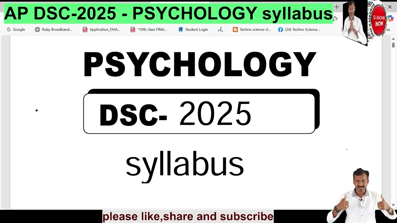 DSC 2025 - PSYCHOLOGY SYLLABUS