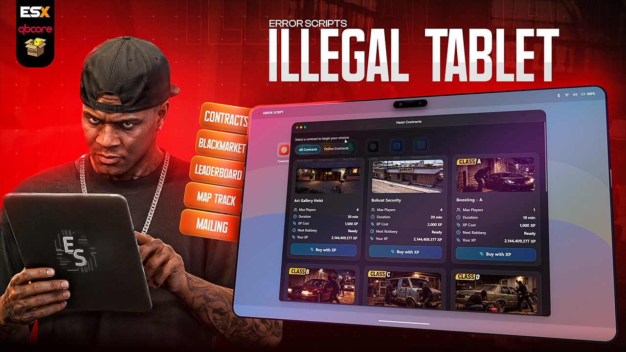 FiveM Illegal Tablet & Heist Contract Script | QBCore, Qbox & ESX