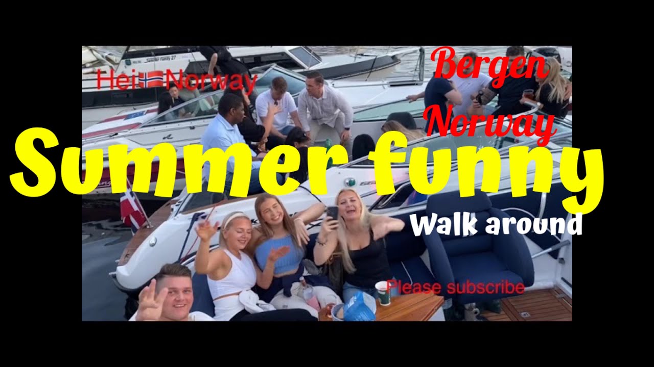 #leie#m&oslash;te#pr&oslash;ve#reise#savne Walking araoind bott funny tour Bergen city in Norway streetHD 4K