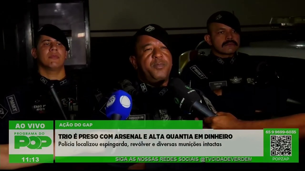 TRIO É PRESO COM ARSENAL E ALTA QUANTIA EM DINHEIRO