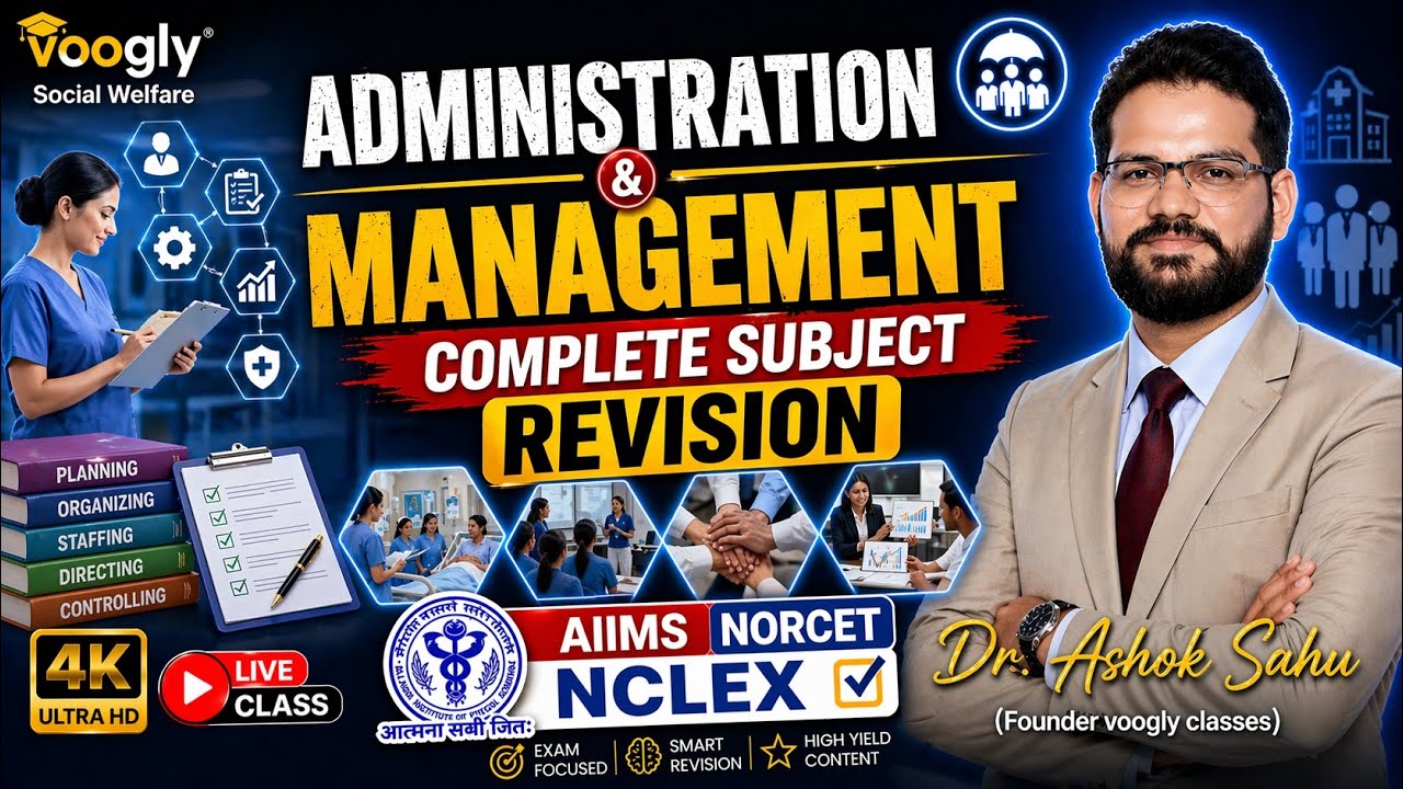 Nursing Administration & Management 🏥 Voogly by Sahu Sir | NORCET, AIIMS, DSSSB