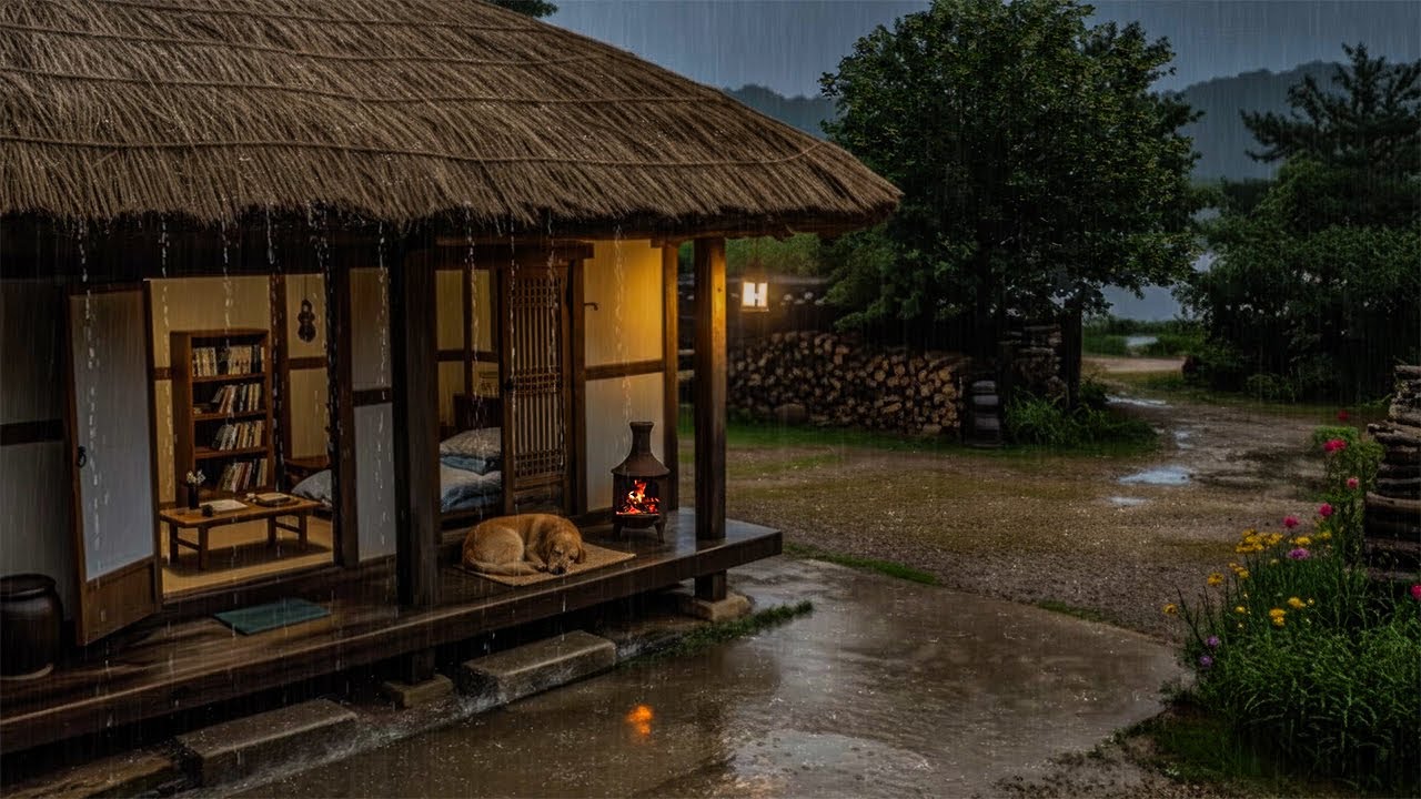 Hanok Forest Rain Sounds Lull You To Sleep | ASMR White Noise For A Carefree, Restful Sleep - No Ads