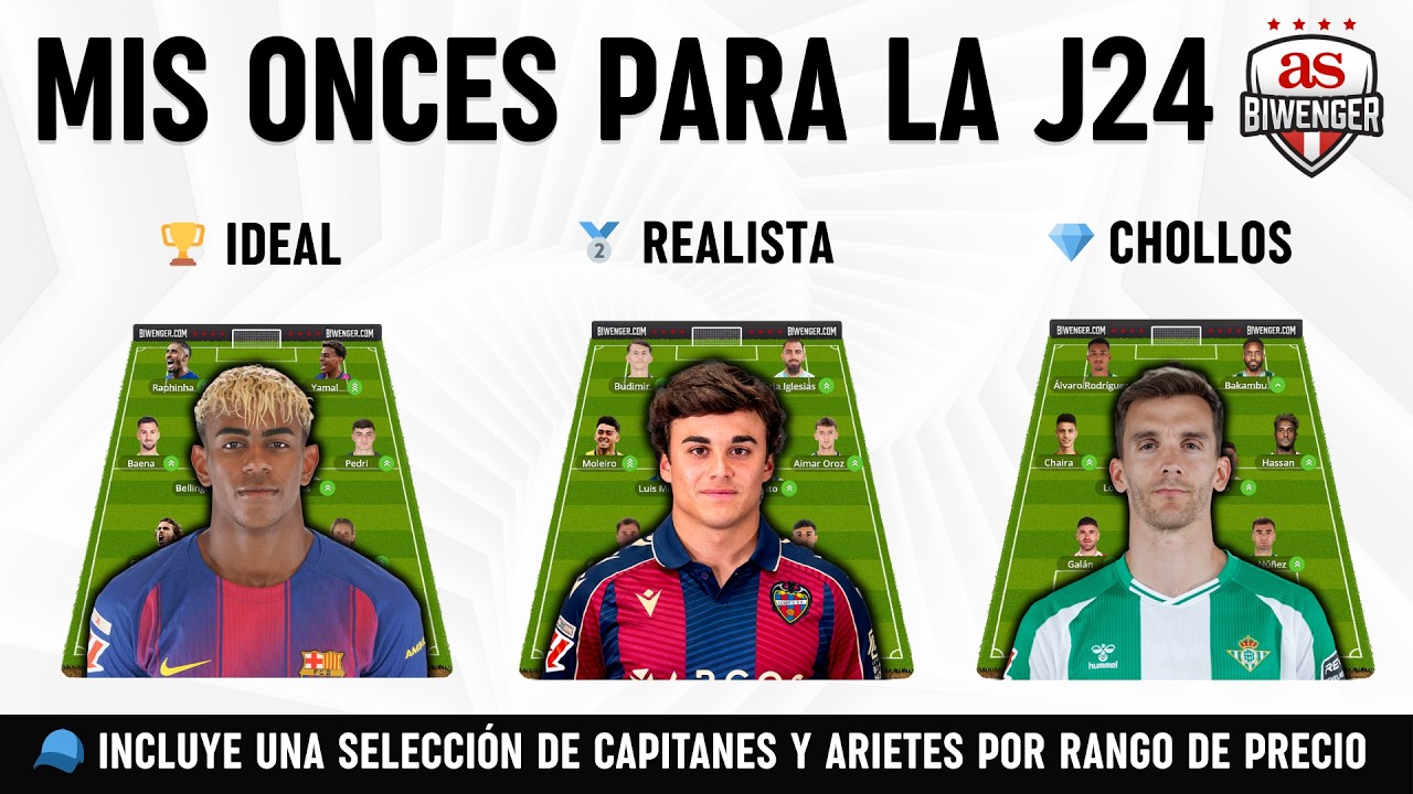 🏆 Jornada 24: Once Ideal, Realista y de Chollos + Picks de Capit&aacute;n y Ariete | Biwenger 25/26