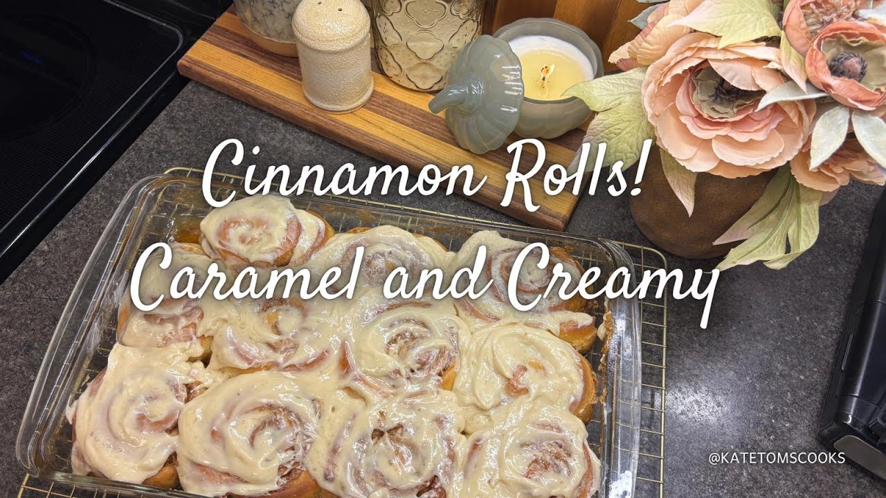 Easy Cinnamon Rolls Recipe! Caramel and Creamy🍩💫