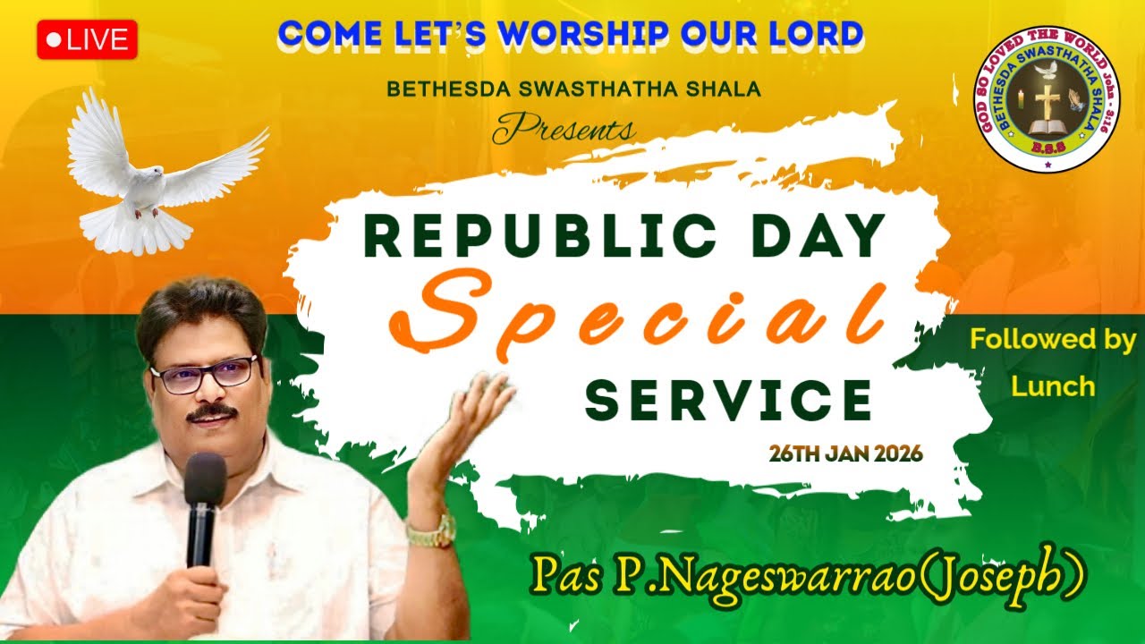 🔴26TH JAN2026 | WORSHIP SERVICE |PAS P.NAGESWARRAO(JOSEPH) #livesundayservice #livestream #live