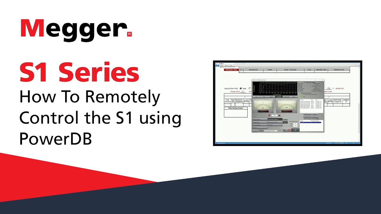 Megger S1 Series: How To Remotely Control the S1 using PowerDB