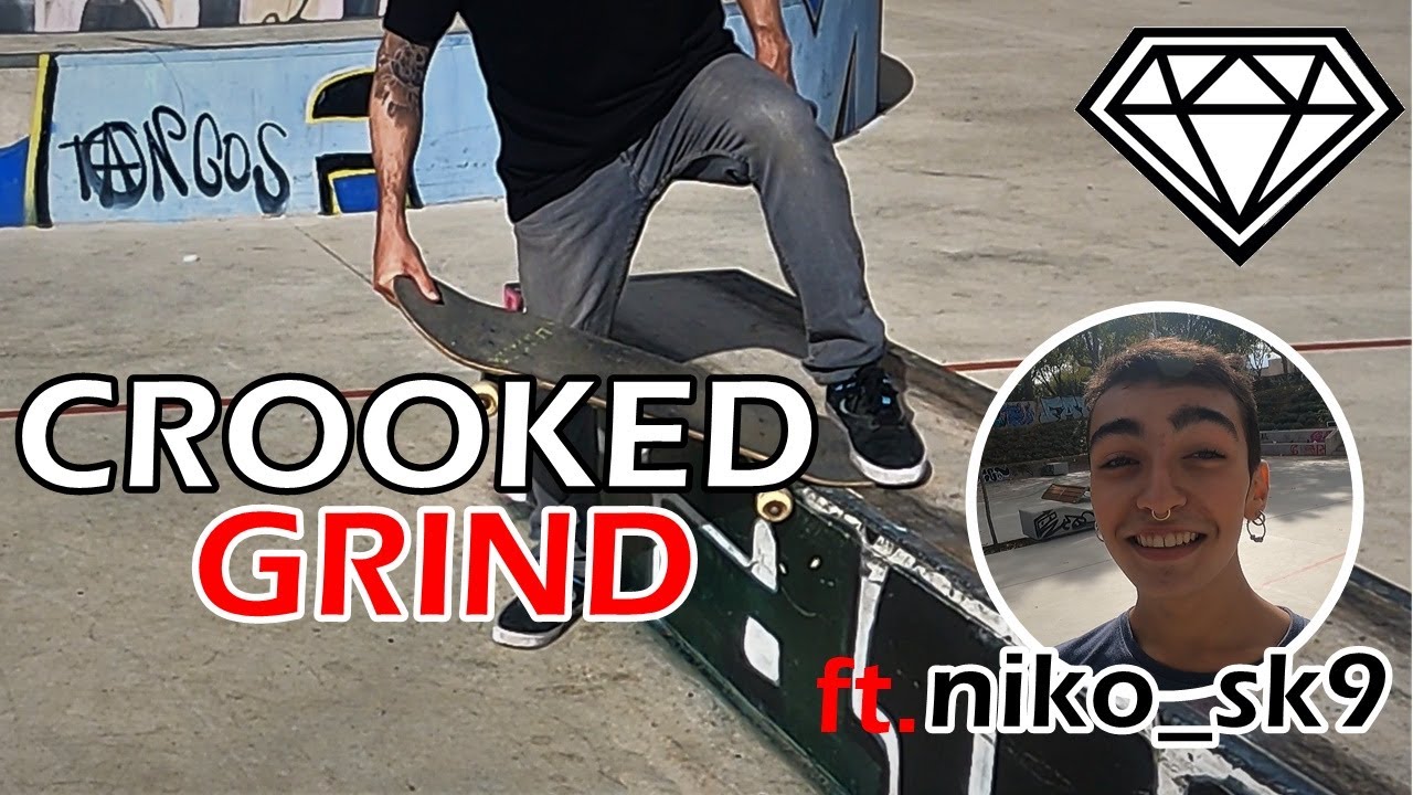 How To CROOKED GRIND ✅ Como Hacer KGRIND ☑️ Beginner Skateboard Trick 💯