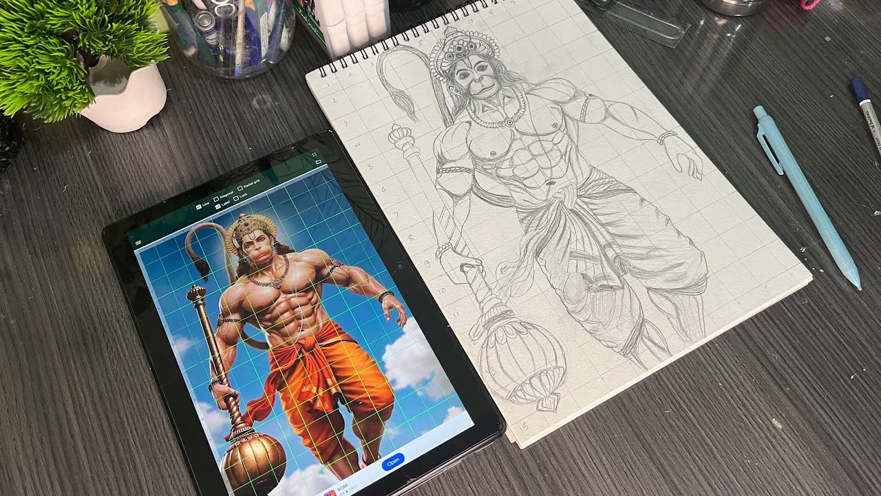 How to draw hanuman ji step by step 🥰#viralvideo #lord #hanumanji #youtubevideo #viral #art #drawing