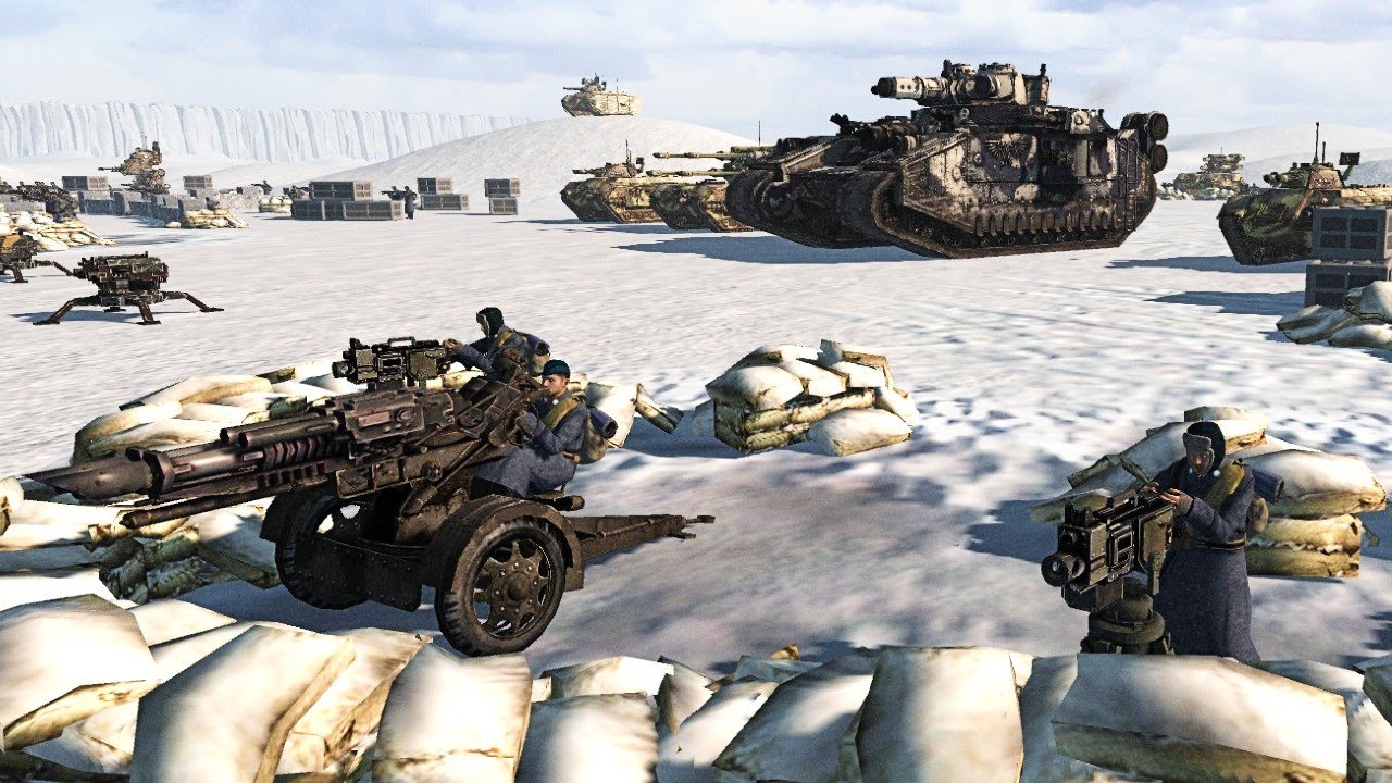 Droid Army vs Valhallan Ice Warriors - Men of War: Assault Squad 2 - Cinematic Battle