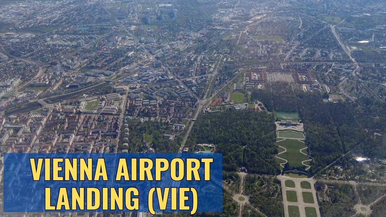 View of Approach and Landing at Vienna VIE Airport Austria 4K April 2023
