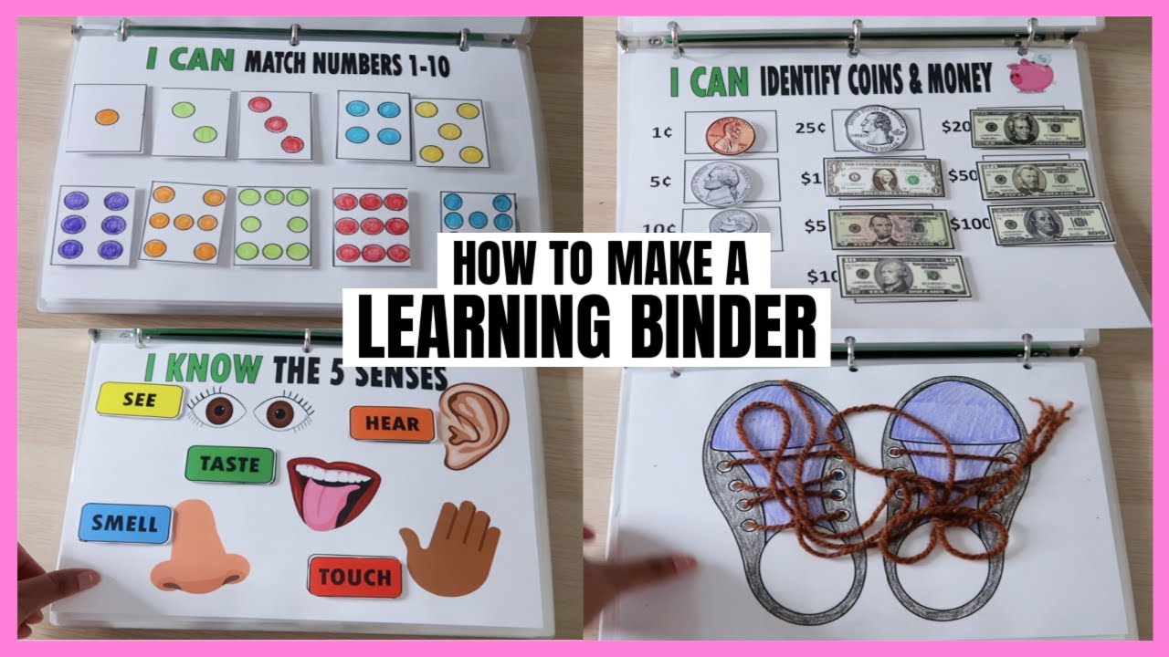 How to Make a Interactive Kindergarten Learning Binder -- Fun & Educational Activities