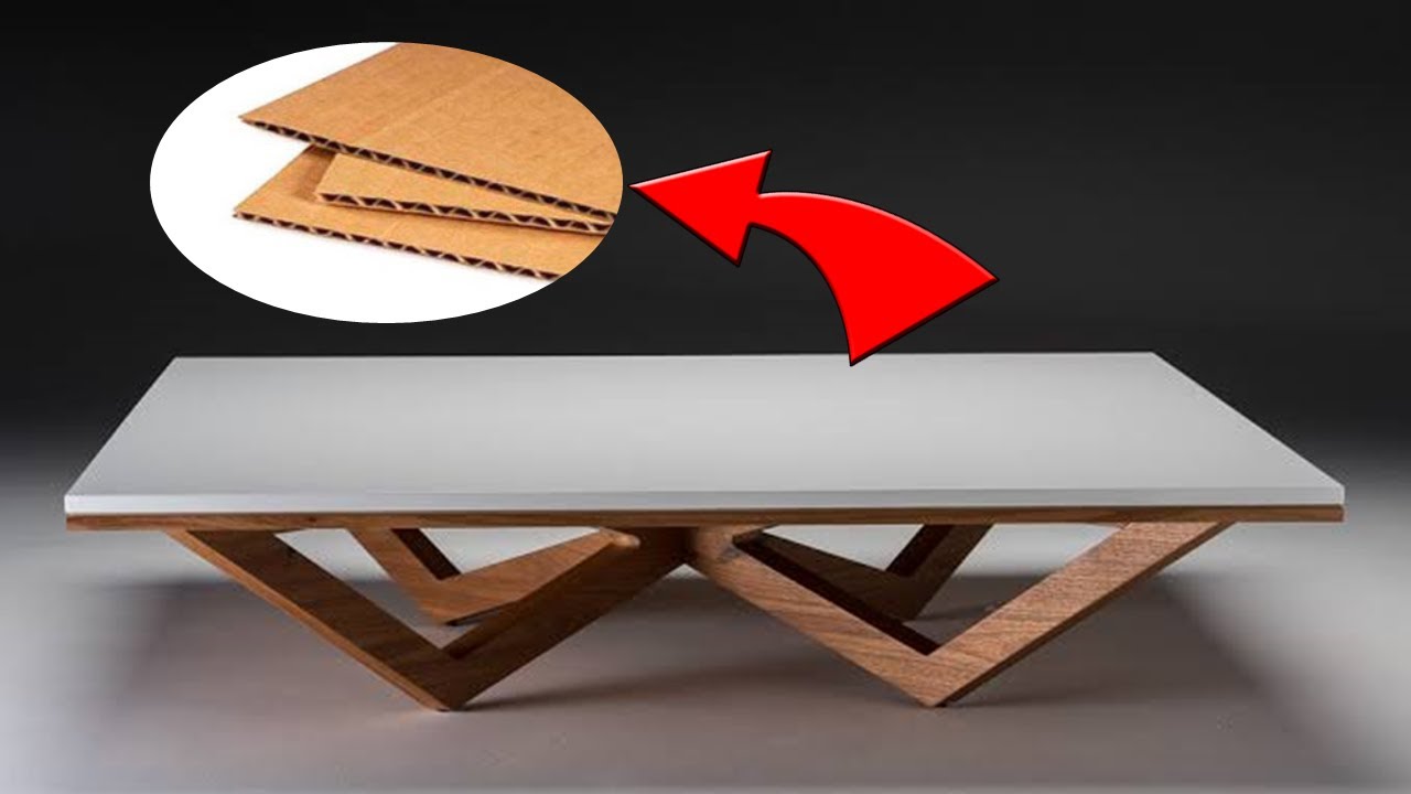 FIZ UMA MESA DE CENTRO DE PAPELÃO // I MADE A CARDBOARD TABLE