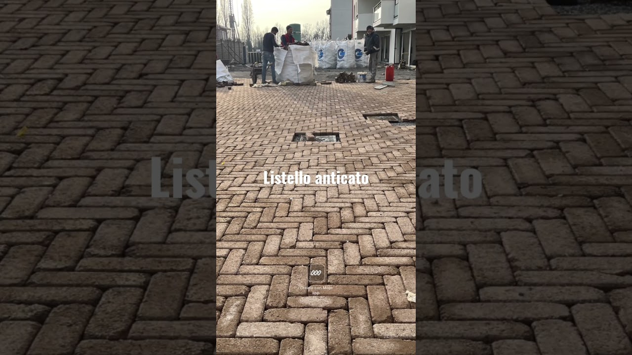 Posa #pavimento #autobloccanti in #listello anticato