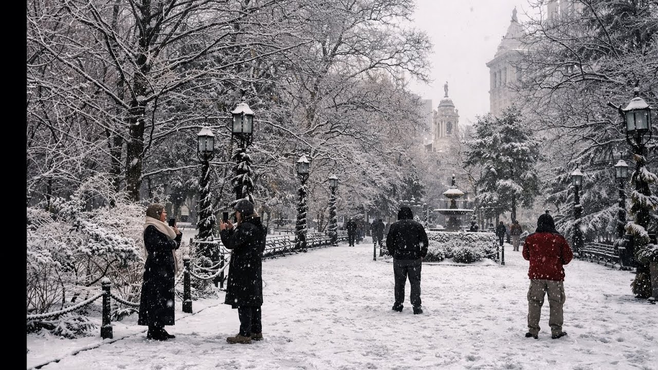 Walking Through NYC During Heavy Snow | Pure City Sounds